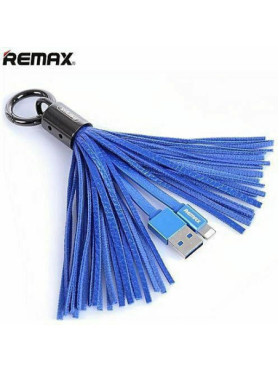 Remax Keychain USB to Lightning Cable Μπλε 0.08m (Tassels Ring)