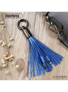 Remax Keychain USB to Lightning Cable Μπλε 0.08m (Tassels Ring)