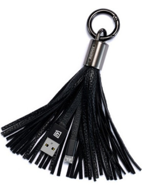 Remax Keychain USB to Lightning Cable Μαύρο 0.08m (Tassels Ring)