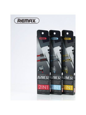 Remax Armor RC-067t Flat USB to Lightning / micro USB Cable Κόκκινο 1m