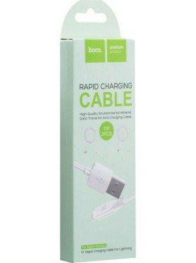 Hoco X1 2τμχ USB to Lightning Cable Λευκό 1m