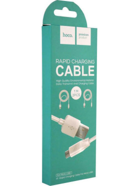Hoco Regular USB 2.0 to micro USB Cable Λευκό 1m (X1) 2τμχ