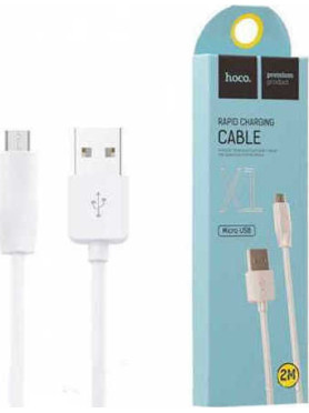 Hoco Regular USB 2.0 to micro USB Cable Λευκό 1m (X1) 2τμχ