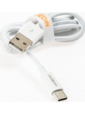 Moxom KC-15 Φορτιστής Αυτοκινήτου 2.4A με Θύρες: 1xUSB 1xType-C μαζί με Καλώδιο Type-C Λευκός