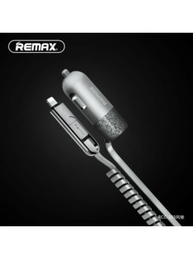 Remax Finchy Φορτιστής Αυτοκινήτου 3.4A με μία Θύρα: 1xUSB μαζί με Καλώδιο Lightning / Micro-USB Ασημί
