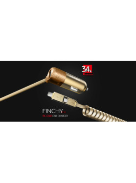 Remax Finchy Φορτιστής Αυτοκινήτου 3.4A με μία Θύρα: 1xUSB μαζί με Καλώδιο Lightning / Micro-USB Χρυσό