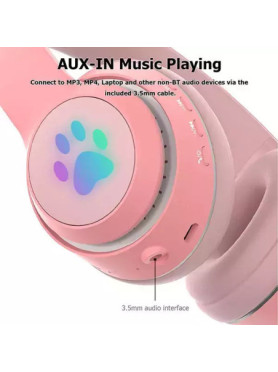 L550 Ασύρματα Bluetooth Παιδικά Over Ear Ακουστικά με 9 ώρες Λειτουργίας Ροζ
