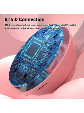 L550 Ασύρματα Bluetooth Παιδικά Over Ear Ακουστικά με 9 ώρες Λειτουργίας Ροζ
