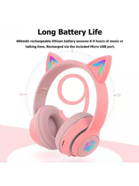 L550 Ασύρματα Bluetooth Παιδικά Over Ear Ακουστικά με 9 ώρες Λειτουργίας Ροζ