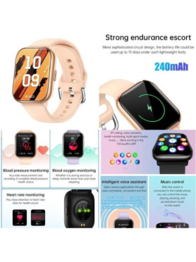 Smartwatch Tky-kt73s Παλμογράφο Ροζ Ροζ Πλαστικό Σιλικόνη Android Ios