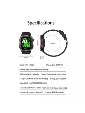 TKY-M5 Smartwatch με Παλμογράφο (Μπλε)