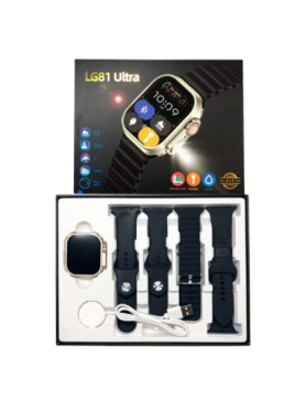 LG81 Ultra 49mm Smartwatch με Παλμογράφο (Μαύρο)