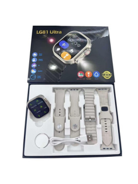 LG81 Ultra 49mm Smartwatch με Παλμογράφο (Λευκό)