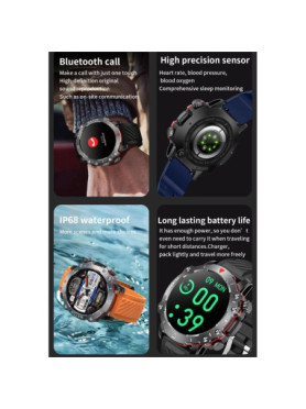 Smartwatch Lg78 Pro Ip68 Αδιάβροχο Οξυγόνο Αίματος Θερμοκρασία Σώματος Σπορ Μαύρο Μαύρo Πλαστικό Σιλικόνη Android Ios
