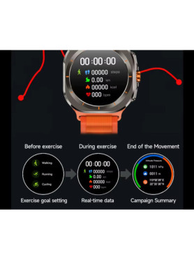 Z7 Ultra Smartwatch με Παλμογράφο (Πορτοκαλί)