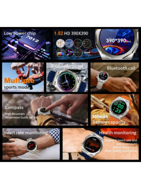 Z83 Max 49mm Smartwatch με Παλμογράφο (Μαύρο)