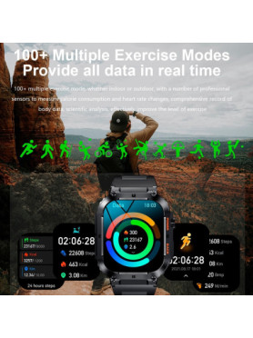 Aoke K57 Pro Smartwatch με Παλμογράφο (Μαύρο)