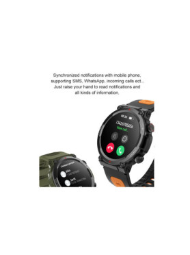 TKY-S56T Smartwatch με Παλμογράφο (Μαύρο Πορτοκαλί)