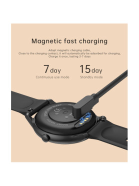 NK08C Stainless Steel 45mm Smartwatch (Μαύρο)