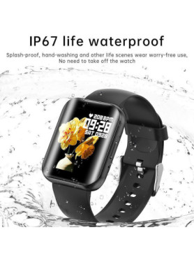 NK21 Smartwatch με Παλμογράφο (Μαύρο)