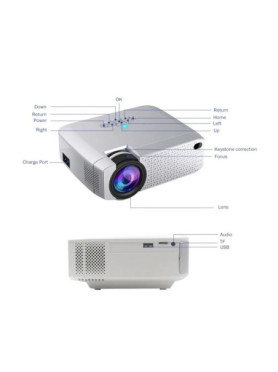 Andowl B Mini Projector LCD Απλής Λάμπας με Wi-Fi και Ενσωματωμένα Ηχεία Λευκός