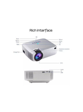 Andowl B Mini Projector LCD Απλής Λάμπας με Wi-Fi και Ενσωματωμένα Ηχεία Λευκός