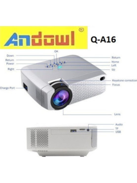 Andowl B Mini Projector LCD Απλής Λάμπας με Wi-Fi και Ενσωματωμένα Ηχεία Λευκός