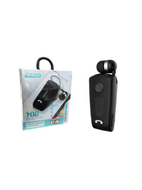 Treqa BT-46 In-ear Bluetooth Handsfree Ακουστικό Πέτου Μαύρο