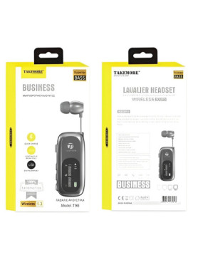 Takemore T98 In-ear Bluetooth Handsfree Ακουστικό Πέτου Μαύρο