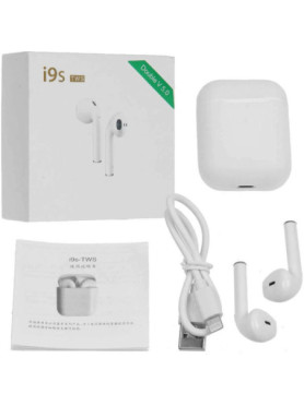 i9S-TWS Earbud Bluetooth Handsfree Ακουστικά με Θήκη Φόρτισης Λευκά
