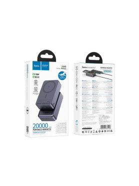 Hoco J160B MagSafe Power Bank 20000mAh 20W με Θύρα USB-C Power Delivery / Quick Charge 3.0 Γκρι