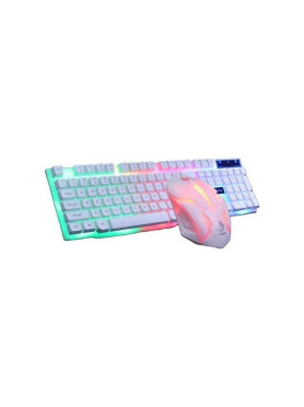 Aoas AOAS Teclado + Mouse Οπτικό Σετ Gaming Πληκτρολόγιο με RGB φωτισμό & Ποντίκι (Αγγλικό US) Λευκό