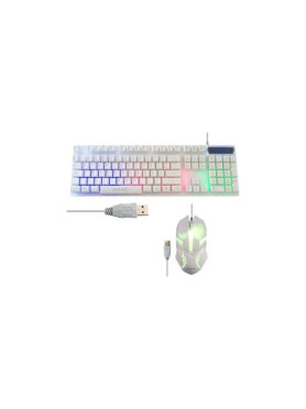 Aoas AOAS Teclado + Mouse Οπτικό Σετ Gaming Πληκτρολόγιο με RGB φωτισμό & Ποντίκι (Αγγλικό US) Λευκό