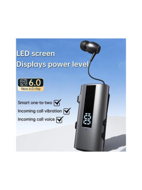 K92 In-ear Bluetooth Handsfree Ακουστικό Πέτου Ασημί