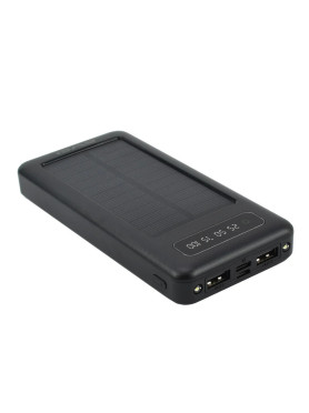Awei P129K Ηλιακό Power Bank 10000mAh με 2 Θύρες USB-A Μαύρο