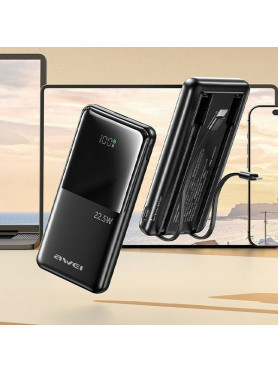 Awei P76K Power Bank 10000mAh 22.5W Μαύρο