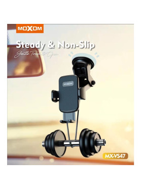 Moxom Βάση Κινητού Αυτοκινήτου MX-VS47 με Ρυθμιζόμενα Άγκιστρα Μαύρη