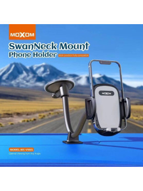 Moxom Βάση Κινητού Αυτοκινήτου 6.5" - 6.5" με Ρυθμιζόμενα Άγκιστρα Μαύρη Κωδικός: MX-VS65