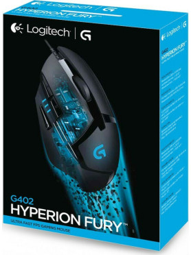 Logitech G402 Hyperion Fury Ultra-Fast FPS Gaming Ποντίκι 4000 DPI Μαύρο