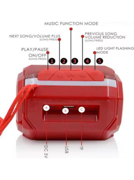 T&G TG-162 Ηχείο Bluetooth 5W με Ραδιόφωνο και Διάρκεια Μπαταρίας έως 3 ώρες Κόκκινο