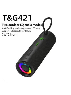 T&G Ηχείο Bluetooth 14W με Ραδιόφωνο και Διάρκεια Μπαταρίας έως 4 ώρες Κόκκινο TG-421