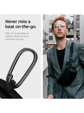 Spigen Rugged Armor Θήκη Σιλικόνης με Γάντζο Matte Black για Apple AirPods 3