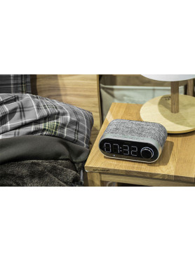 Remax Portable Bluetooth Speaker Clock Επιτραπέζιο Ψηφιακό Ρολόι με Ξυπνητήρι Γκρι RB-M26