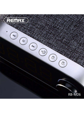 Remax Portable Bluetooth Speaker Clock Επιτραπέζιο Ψηφιακό Ρολόι με Ξυπνητήρι Γκρι RB-M26