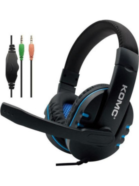 Komc K4 Over Ear Gaming Headset με σύνδεση 3.5mm Black/Blue