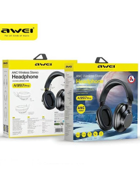 Awei A997 Pro Ασύρματα / Ενσύρματα Over Ear Ακουστικά με 15 ώρες Λειτουργίας και Quick Charge Μαύρα