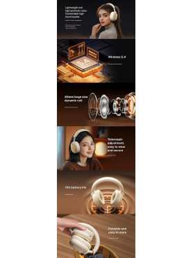 Remax RB-560HB Ασύρματα Bluetooth Over Ear Ακουστικά με 4 ώρες Λειτουργίας Μπεζ