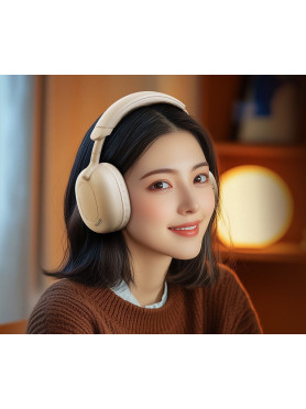 Remax RB-560HB Ασύρματα Bluetooth Over Ear Ακουστικά με 4 ώρες Λειτουργίας Μπεζ