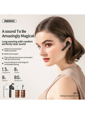 Remax RB-T35 Earbud Bluetooth Handsfree Ακουστικό Λευκό