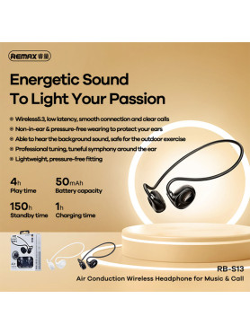 Remax RB-S13 Open Ear Bluetooth Handsfree Ακουστικά Λευκά